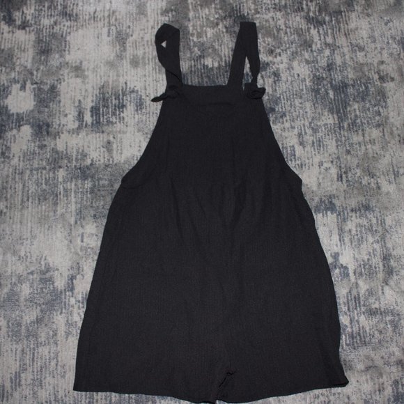 Black Apron-Like Romper - Picture 1 of 2
